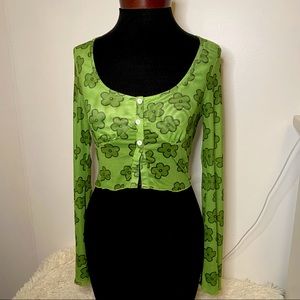 Soft Mesh LS Crop Top